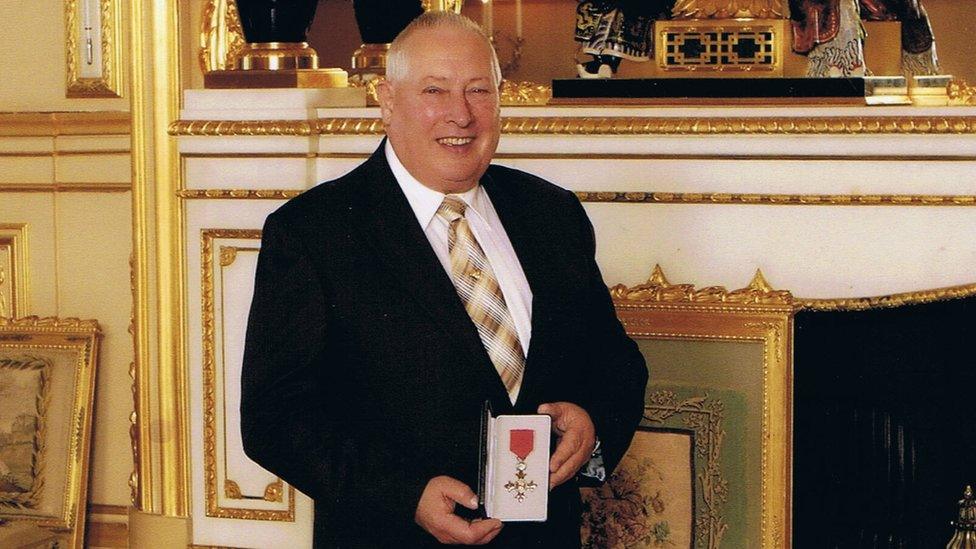 Peter Hodge with his MBE