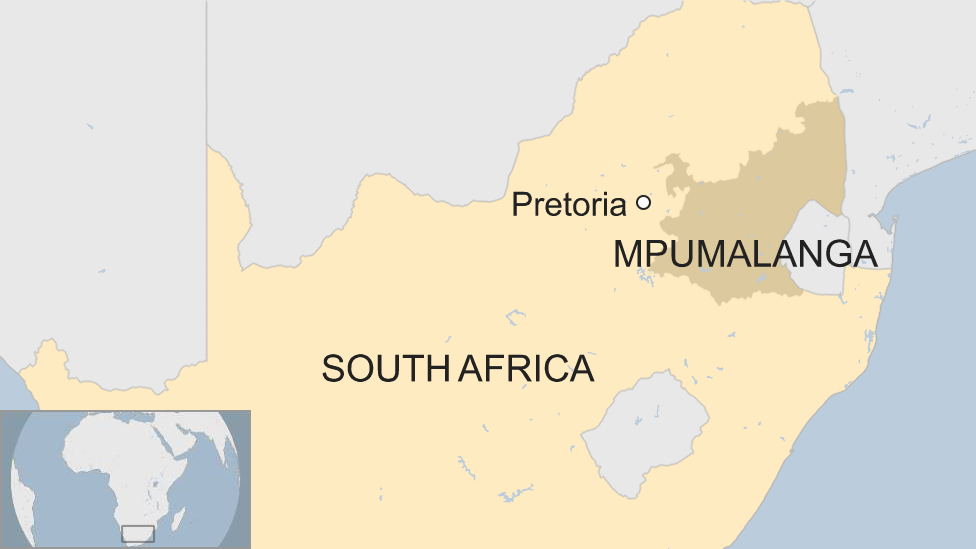 A map showing where Mpumalanga is