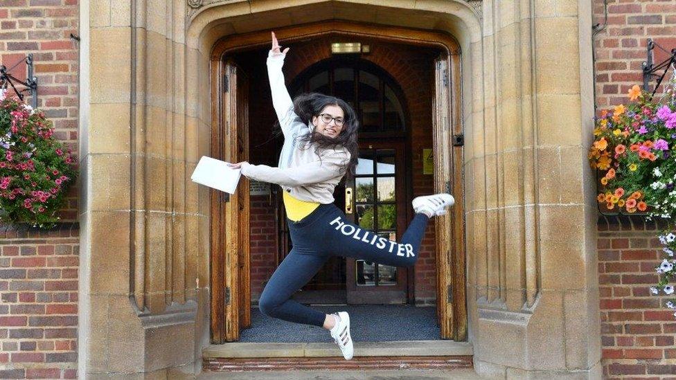 Aishani Ghosh with A-level results