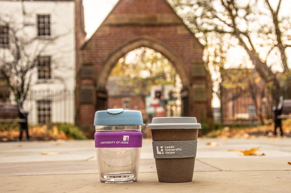 Two reusable and recyclable cups