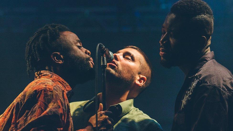 Edinburgh-based hip hop, pop group Young Fathers perform on the i Stage at Festival No 6.