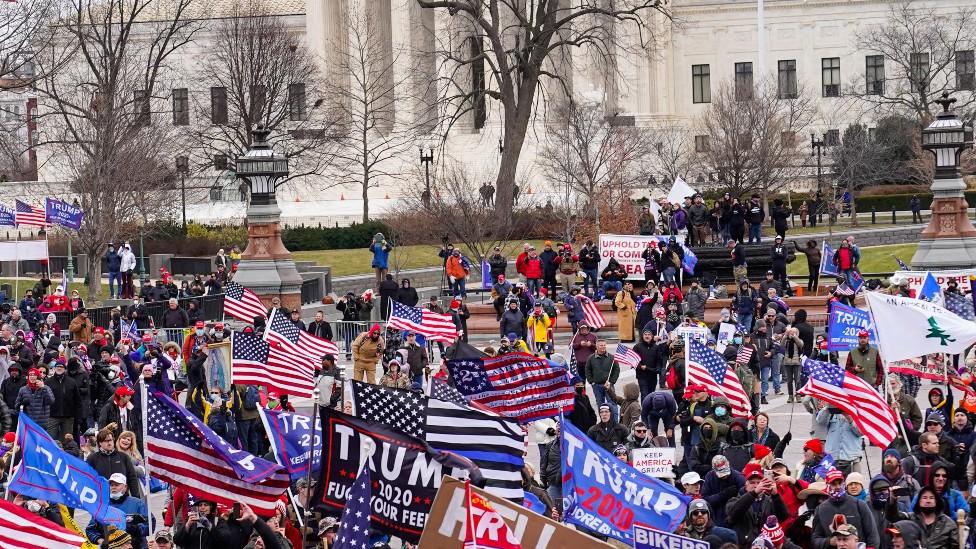 Donald Trump supporters protested outside the White House in January