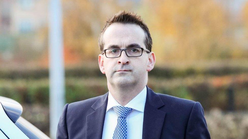 Simon Ball arriving at Peterborough Crown Court during his trial