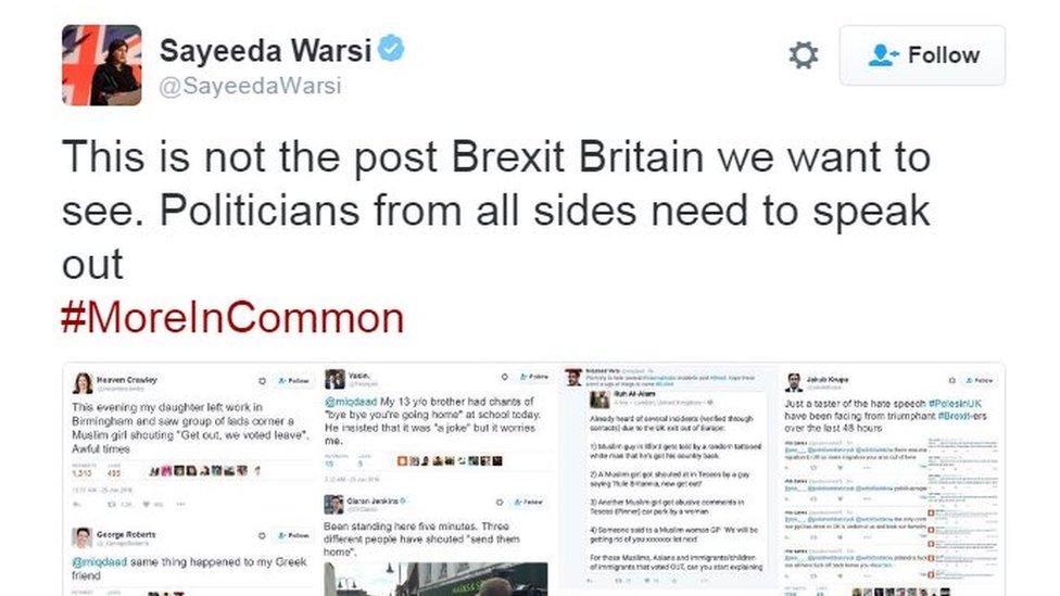 Baroness Warsi tweet