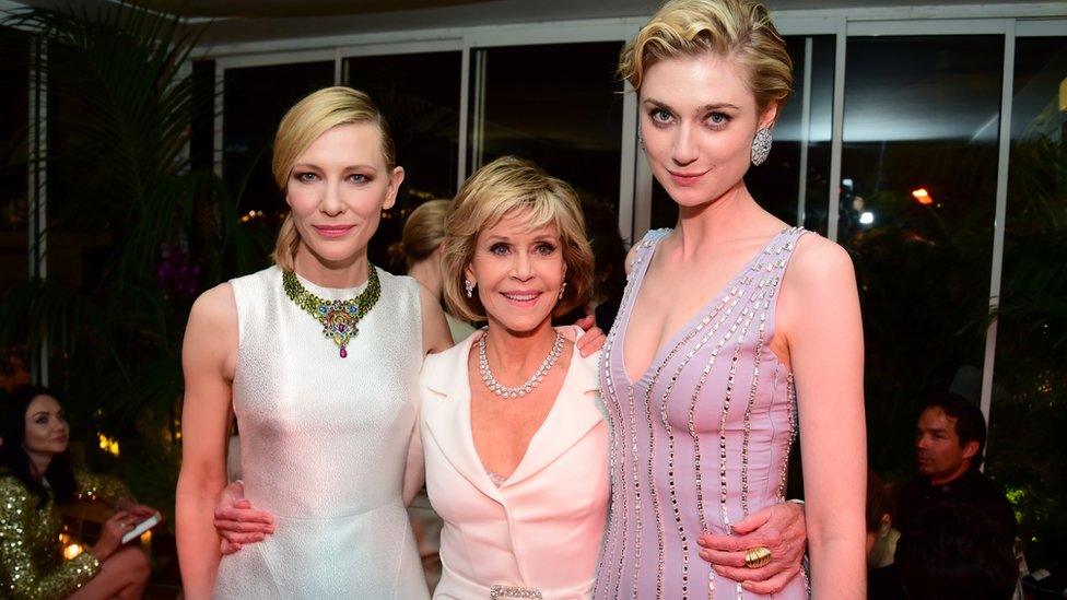 Fonda with Cannes jury chair Cate Blanchett and actress Elizabeth Debicki