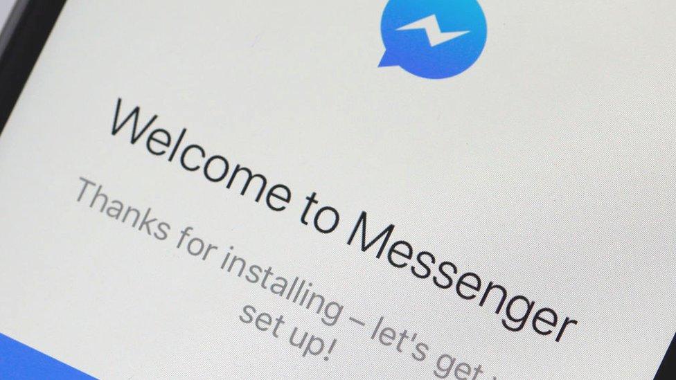 Facebook Messenger welcome screen