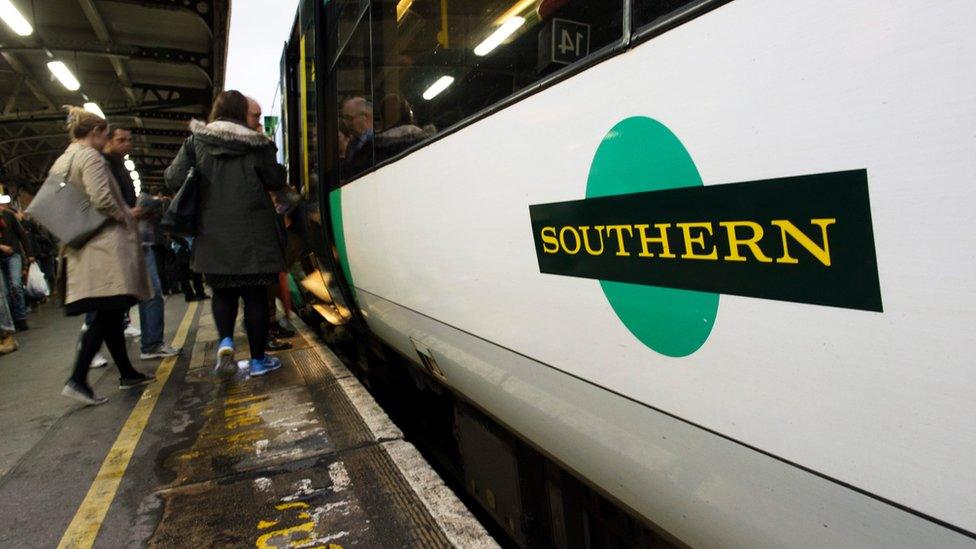 People boarding a Southern train