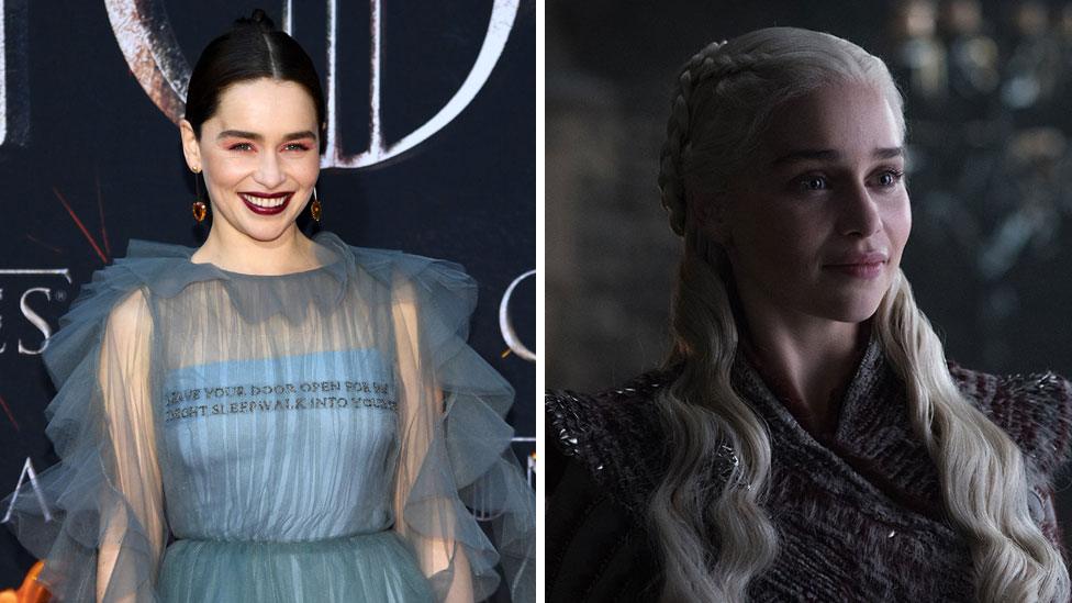 Emilia Clarke and Daenerys Targaryen