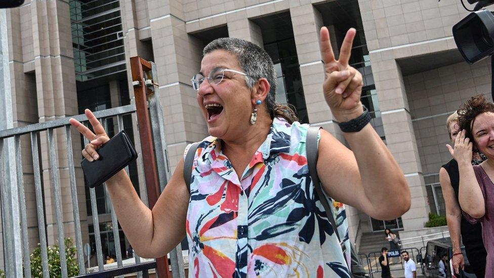 Sebnem Korur Fincanci walking out of court