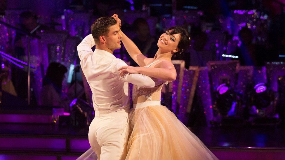 Daisy Lowe with dance partner Aljaz Skorjanec