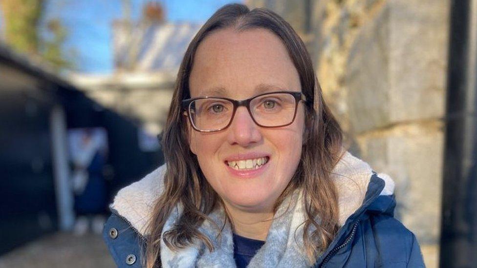 Family Support worker Fran McLean outside Holy Trinity Church