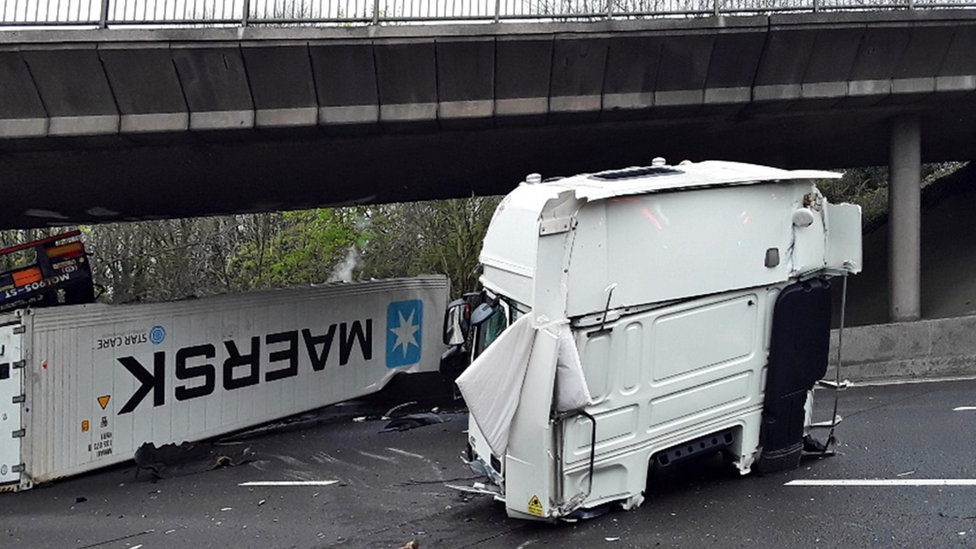 Damaged lorry