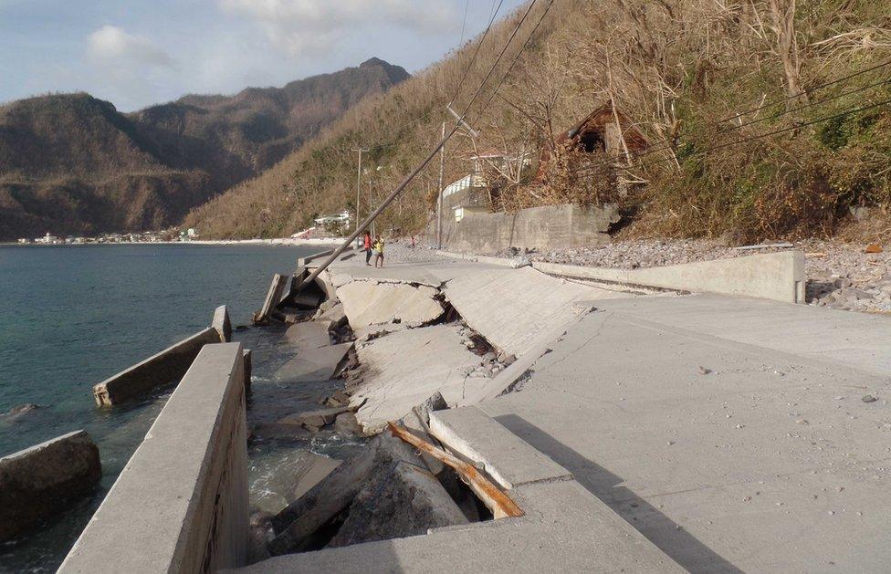 This wrecked road used to link Scott's Head to Soufriere, the next village