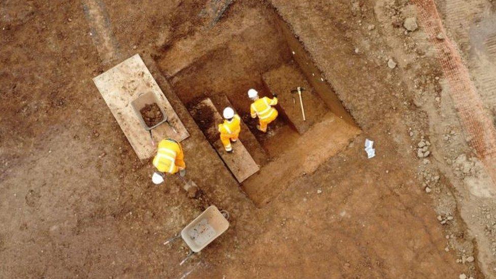 Archaeologists at the site