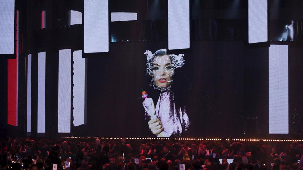 Bjork appears in a recorded message