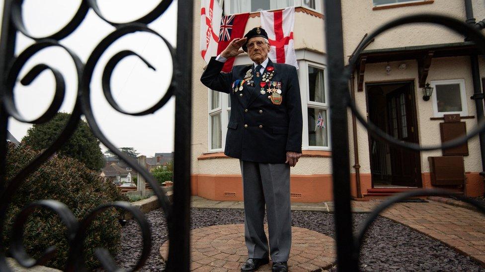 Merchant Navy veteran Bill Bennett, 94, at home in Kidderminster