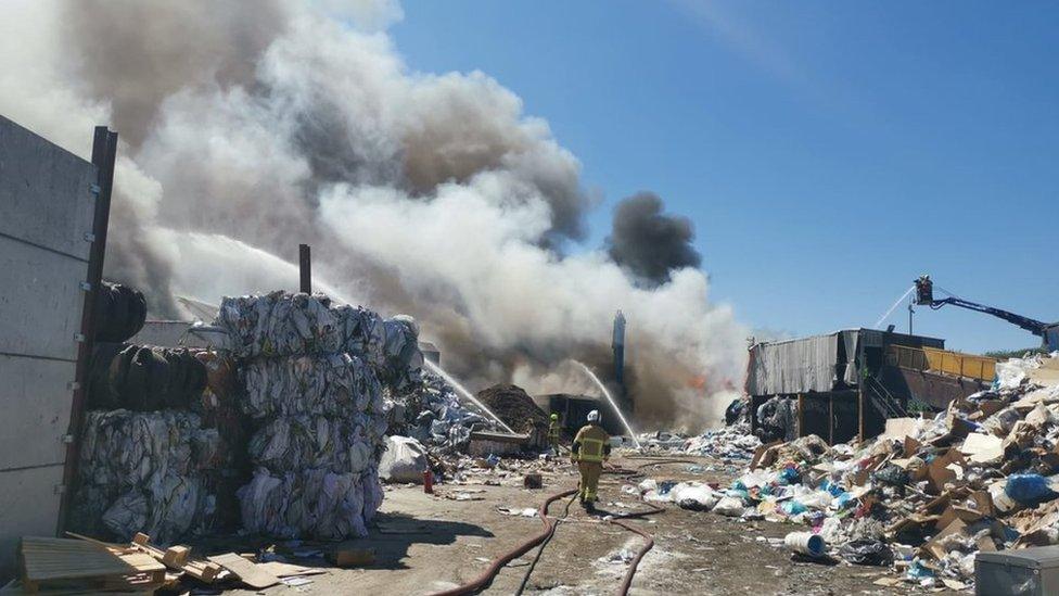 fire at recycling centre