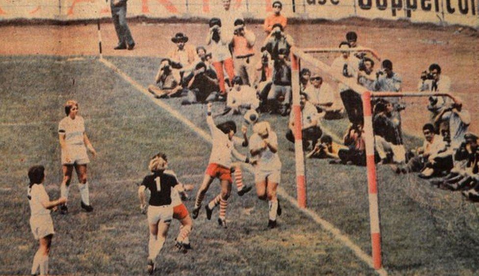 England playing Mexico in the Azteca Stadium in 1971