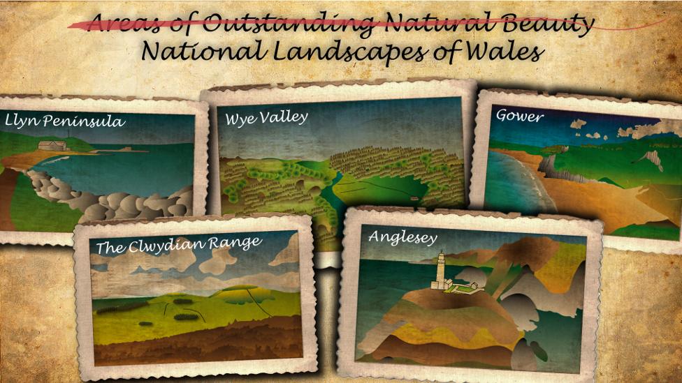 Artwork for Wales' four AONBs