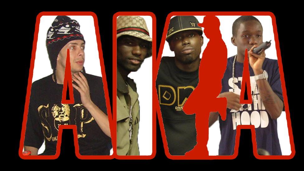 Dappy, Wretch 32, Ghetts and Tinchy Stryder behind a Channel AKA logo