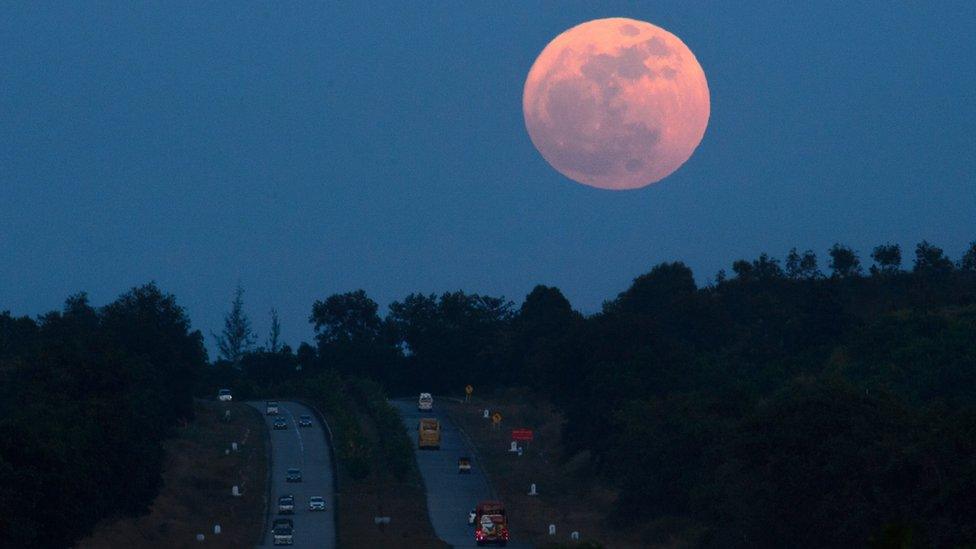 Supermoon above Yangon