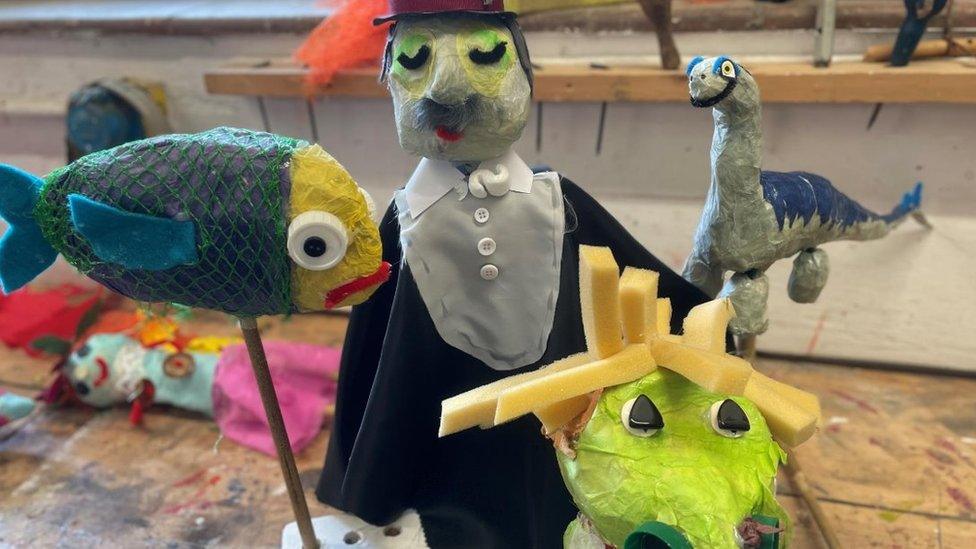 Puppets made from recycled paper