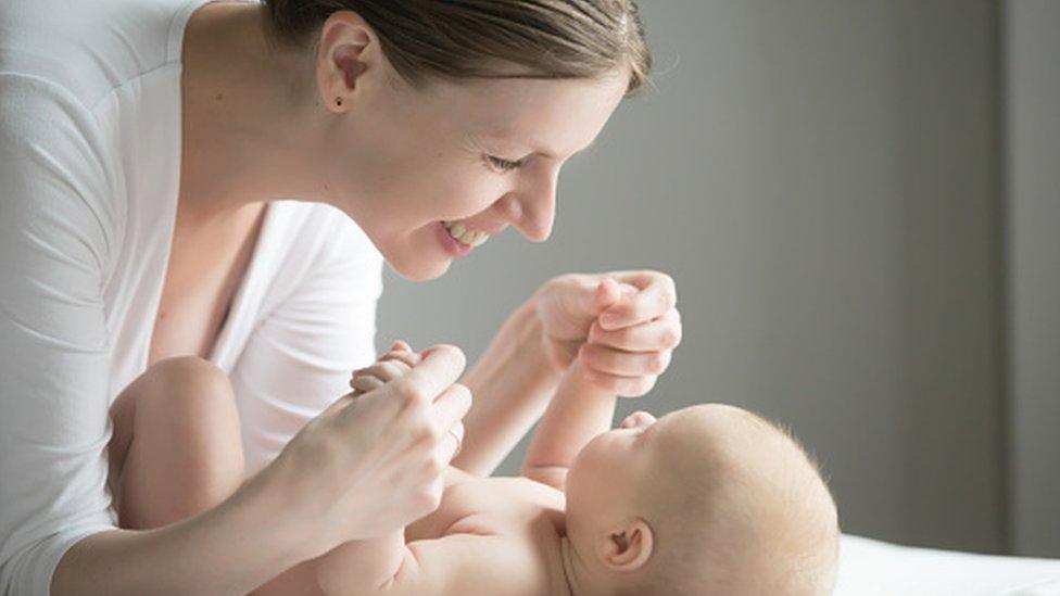 Mum bonding with her baby