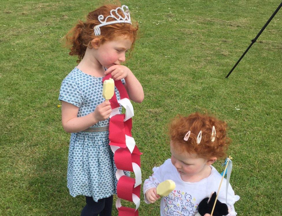 Markle residents at the site of the party to celebrate the Royal wedding