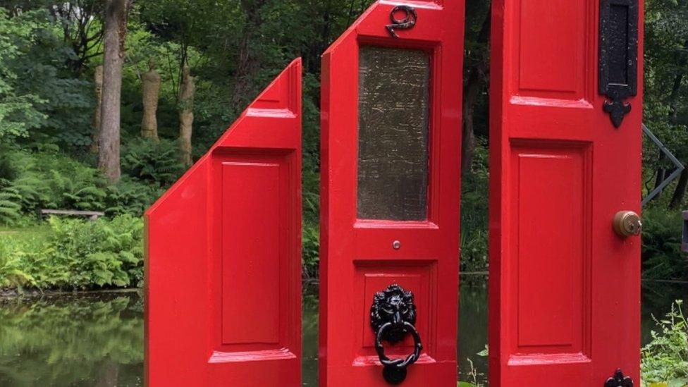 A sculpture in the In Harmony exhibition at Broomhill Estate, Devon