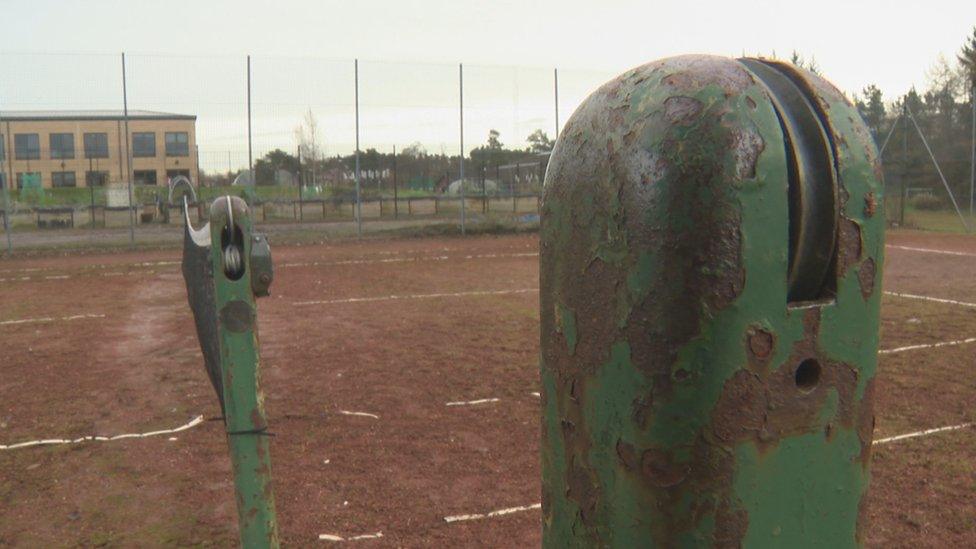 Unused tennis court