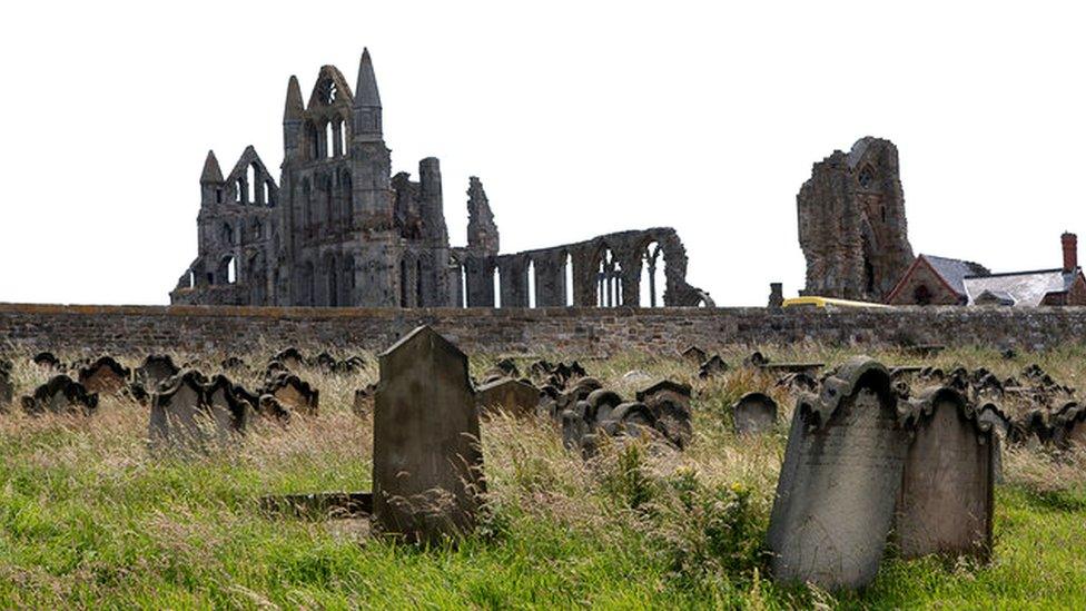 Whitby Abbey and St Mary's graveyard