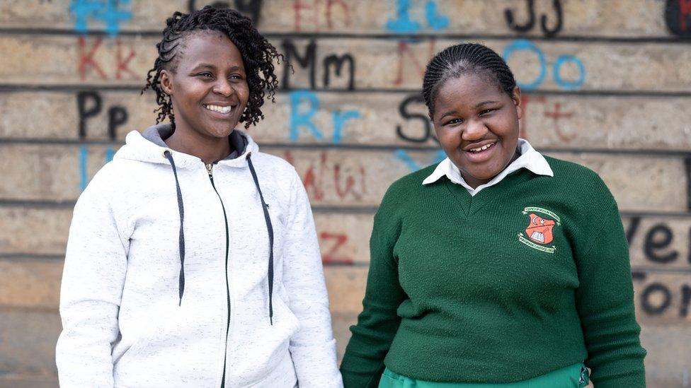 Agnes Nditi with her daughter, 14-year-old Nambia