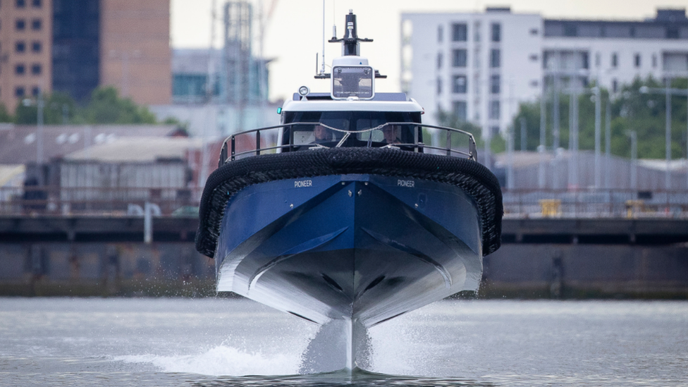 Front view of boat