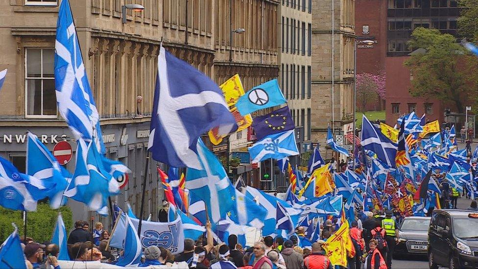 Marchers in Glasgow