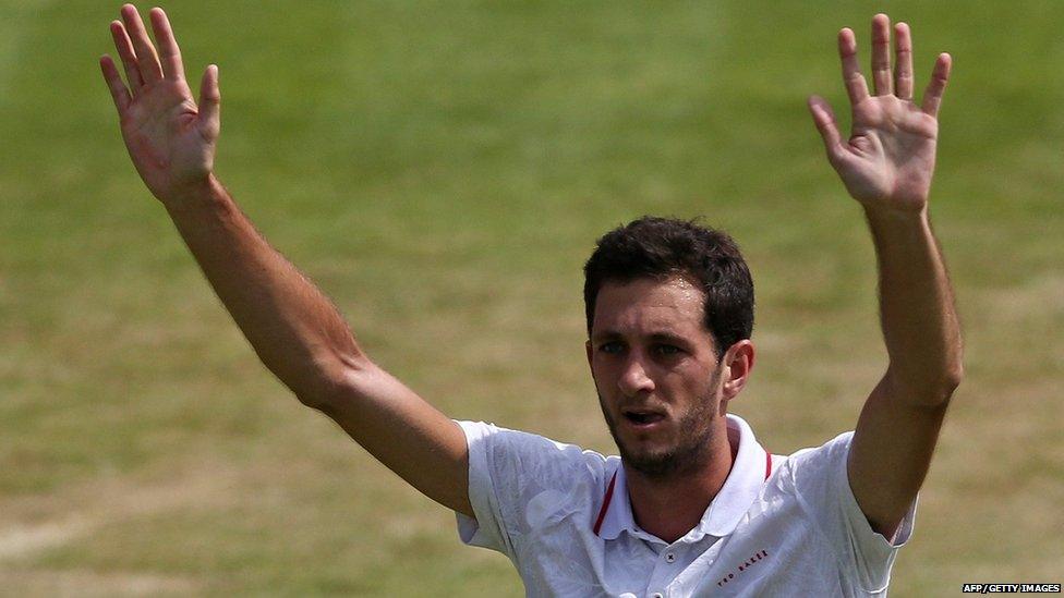 James Ward celebrates beating Czech Republic's Jiri Vesely