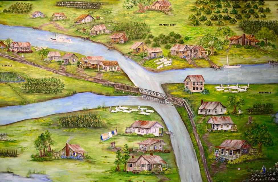 a painting of the towns