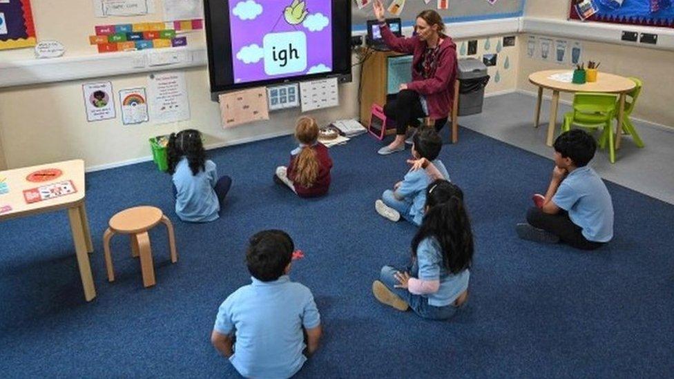 Inside a classroom in England