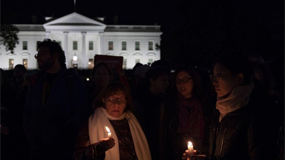 A vigil at the White House took place on Saturday night after the Pittsburgh shooting