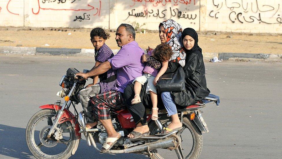 Family on motorbike