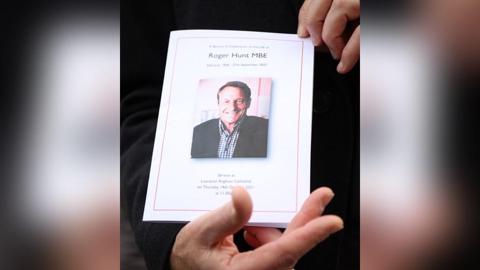 Funeral order of service for Roger Hunt