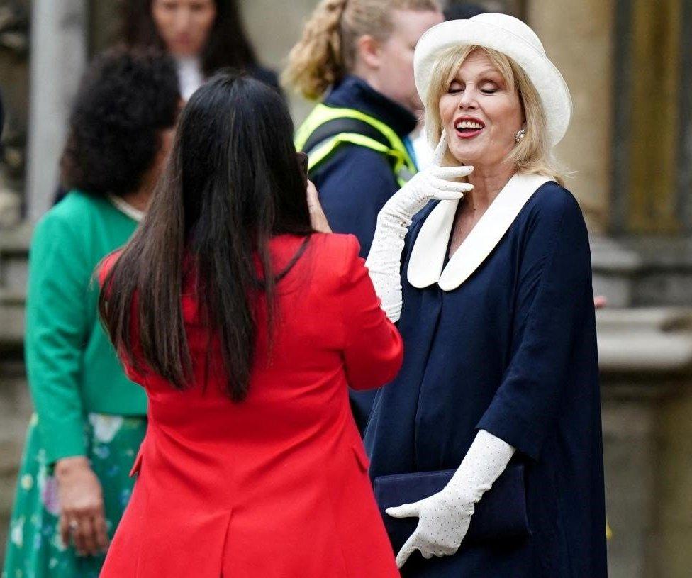 Dame Joanna Lumley posing for a photograph