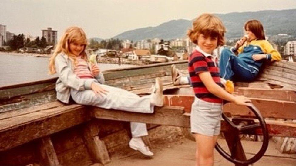 Gabby Logan with brother Daniel and sister Louise