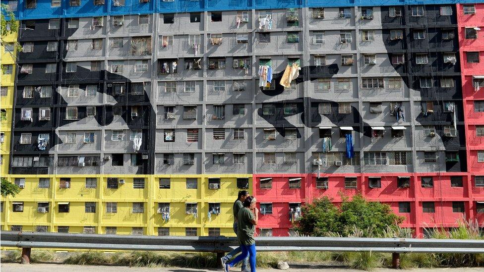 People walking in Caracas, in Venezuela