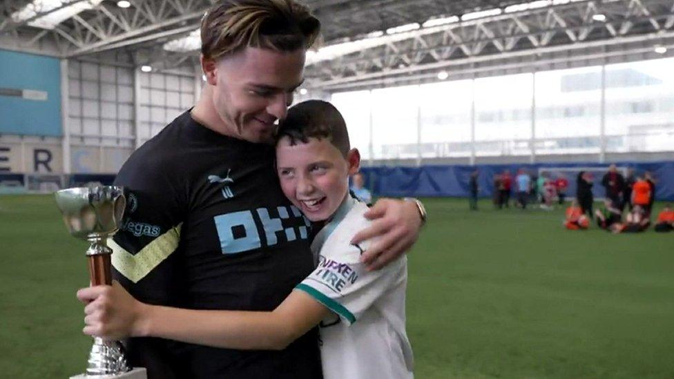 Jack Grealish hugging Finley