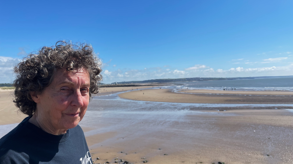 Linda Sharp looking out over Coney beach