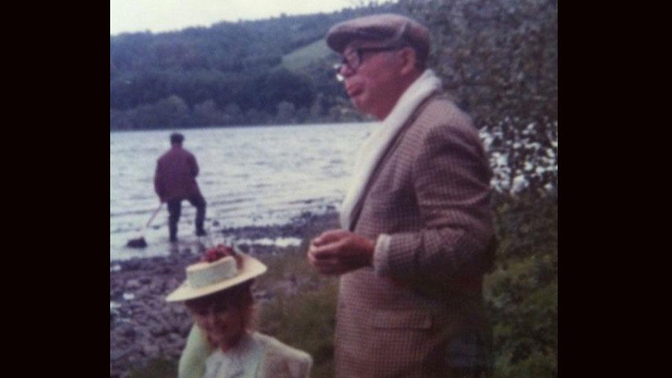 Billy Wilder, left, and cast member on the shores of Loch Ness in 1969