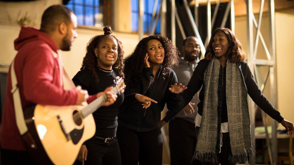 Rehearsals for the Bob Marley musical