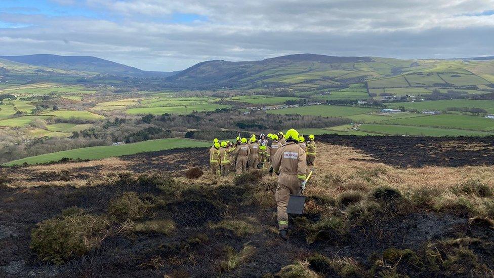 Fire fighters on Peel hill