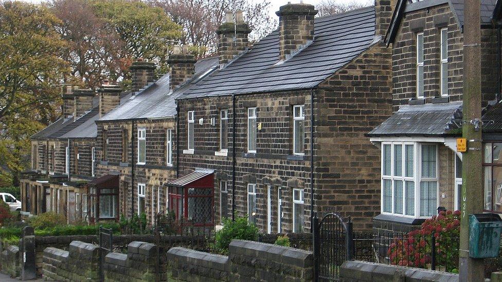 General view of traditional stone houses in Clay Cross