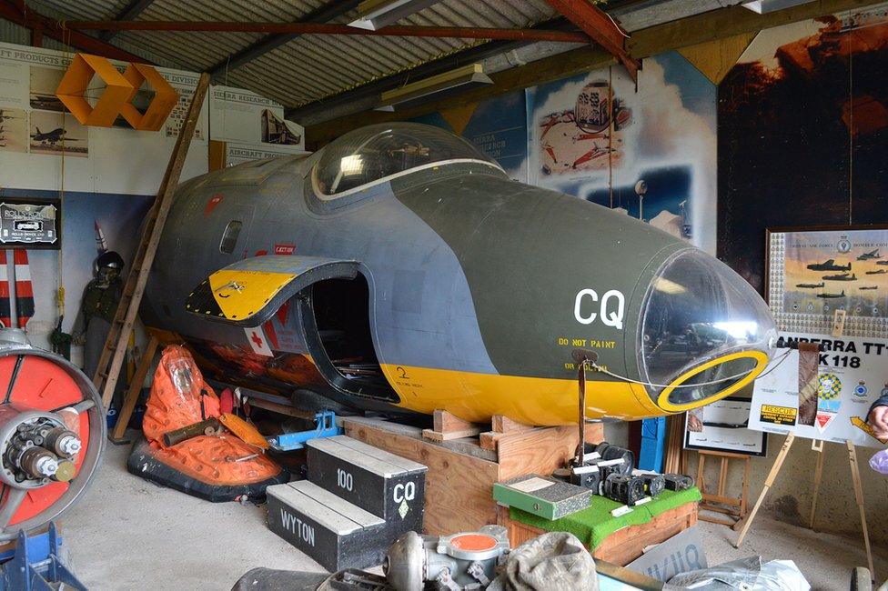 Cockpit of a Canberra TT18 bomber.